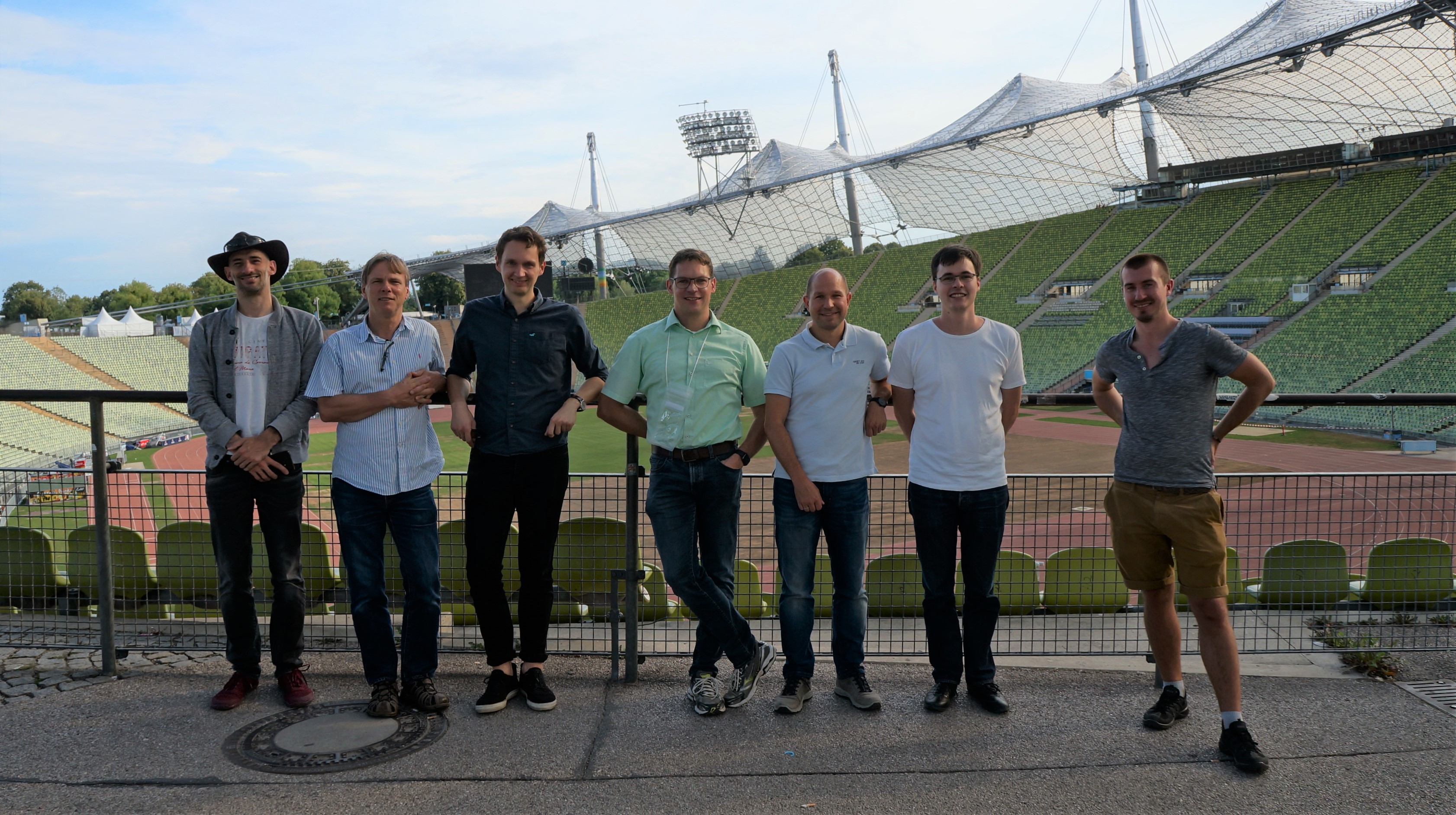 The AutoMon team at the Munich Olympic Stadium - right before climbing on top